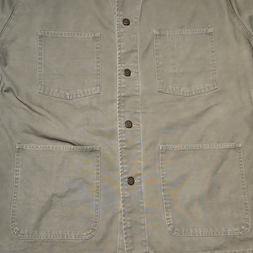 Y2K OshKosh Chore Jacket Mens Large Olive Canvas Workwear Utility Barn Coat - Picture 8 of 10